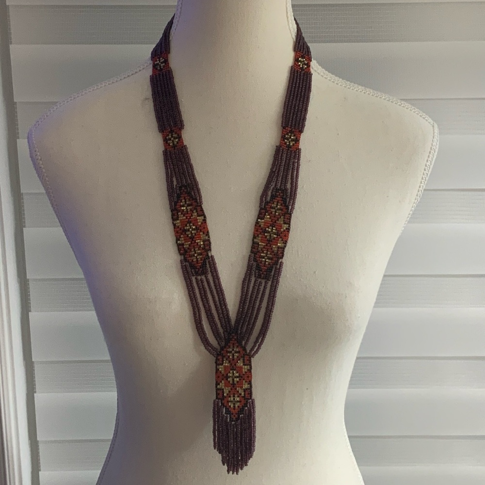 Vintage Handmade Ukrainian “Gerdhan” Traditional Beaded Necklace